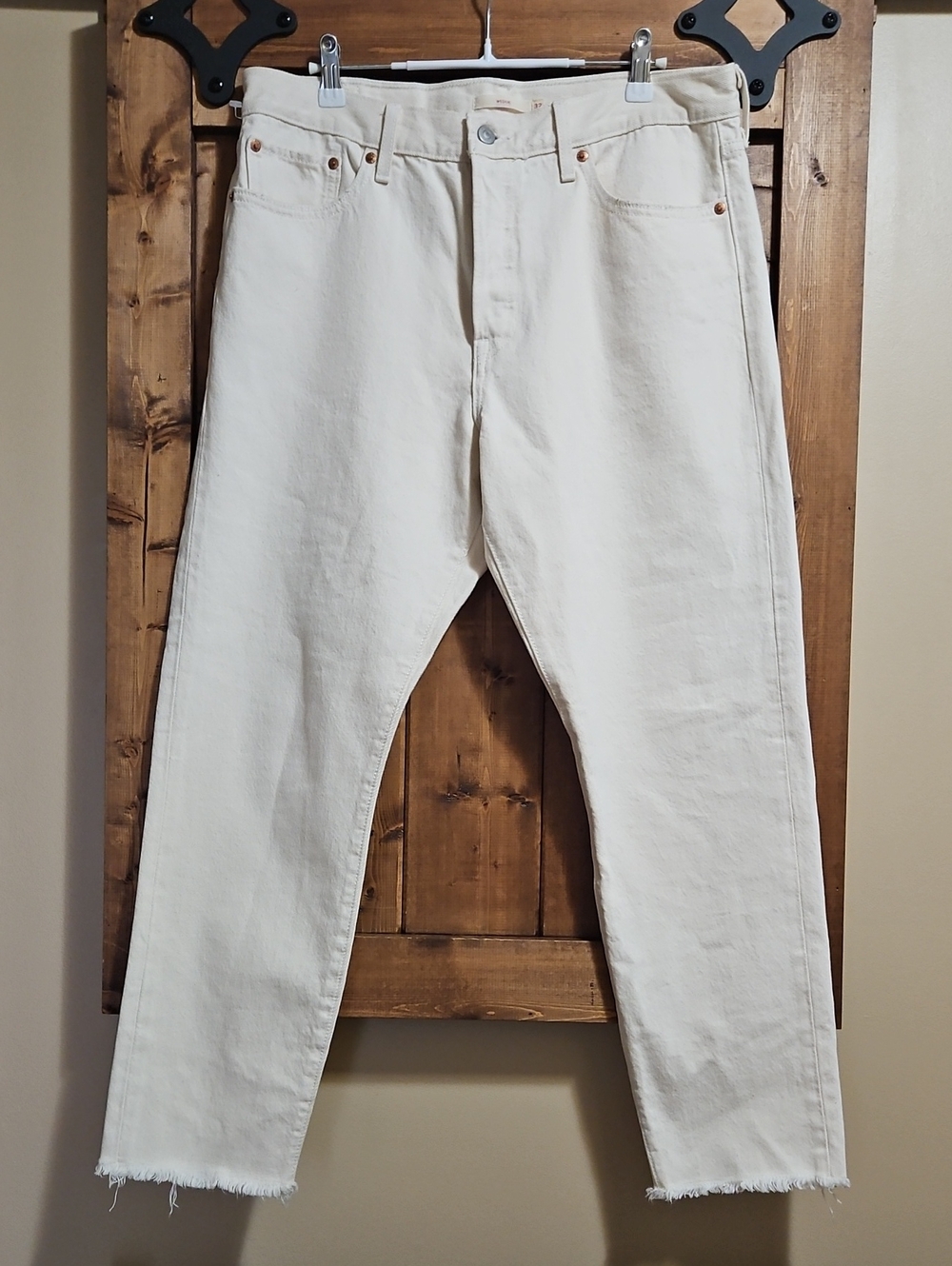 Levi's Icon Fit Wedgie Raw Hem Jeans W32 In Ecru